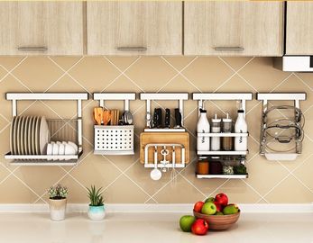 Metal Hanger Wall Hanging Steel Kitchen Rack Movable Bathroom Storage